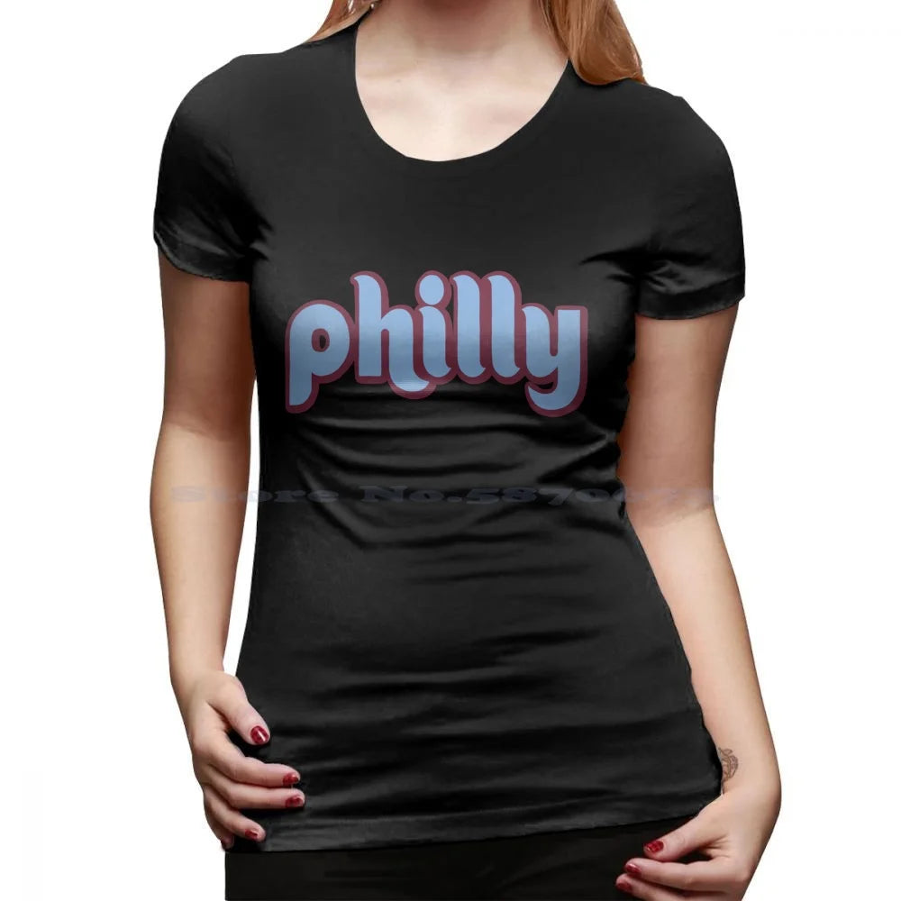 Philly Retro T Shirt 100% Cotton Tee Retro Philly Flyers Eagles History Die Hard Fans Philadelphia City Pennsylvania Blue