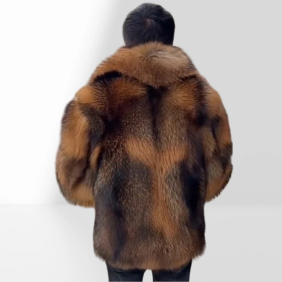 Men's Raccoon Fur Coat With Hood Natural Full Skin Raccoon Fur Jacket Genuine Leather Jacket High Quality  Real Fur Coat Long