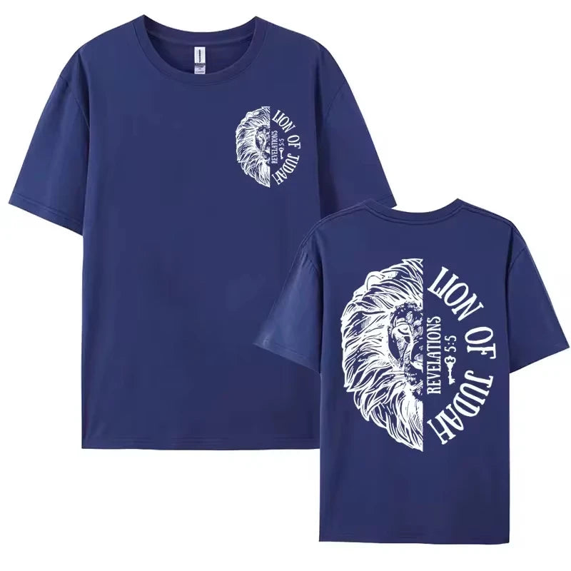 Lion of Judah Catholic Tshirt Jesus Loves You Aesthetic Christian Apparel Tops Men Women's Summer Fashion Casual Oversized Tees