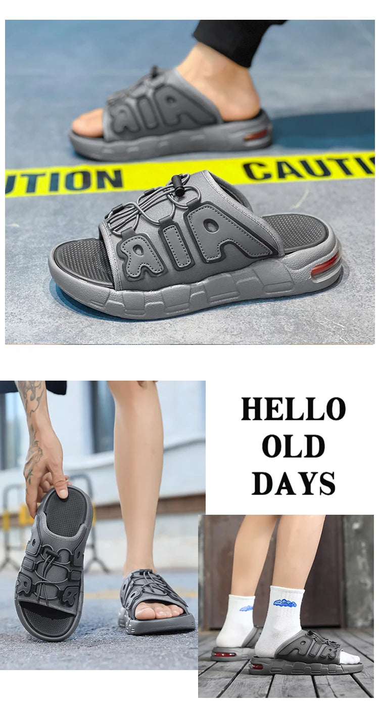 Slippers Men Air Cushion Design Slide Man Summer New PVC Soft Non-slip Men's Sports Slippers for Men Flip Flops Chanclas Hombre