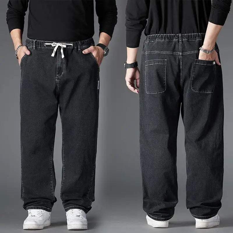 Men's Jeans Plus Size Straight Denim Fabric Pants for Fat People 45-150kg Hombre Wide Leg Jeans Pantalon Homme for Men