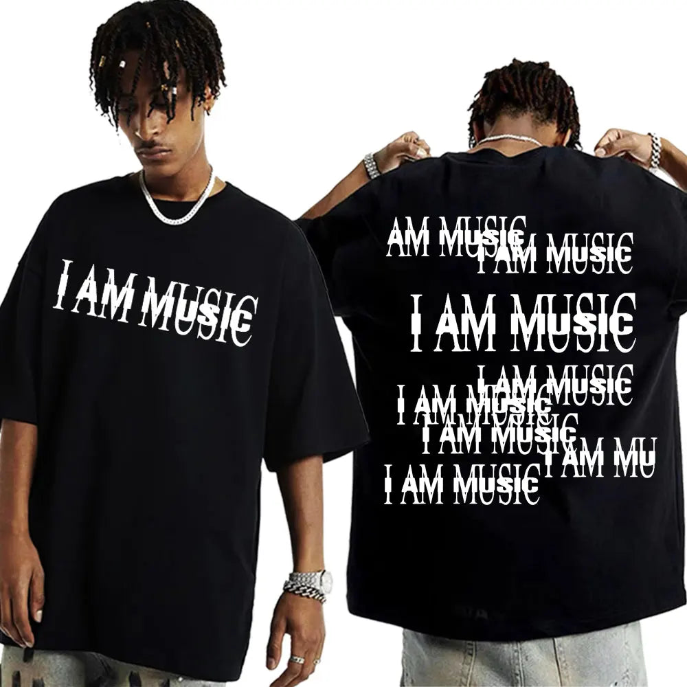 Rapper Playboi Carti I AM MUSIC Album Logo T Shirt Mens Clothing Hip Hop 90s Vintage Tshirt Male Casual Cotton Oversized T-shirt