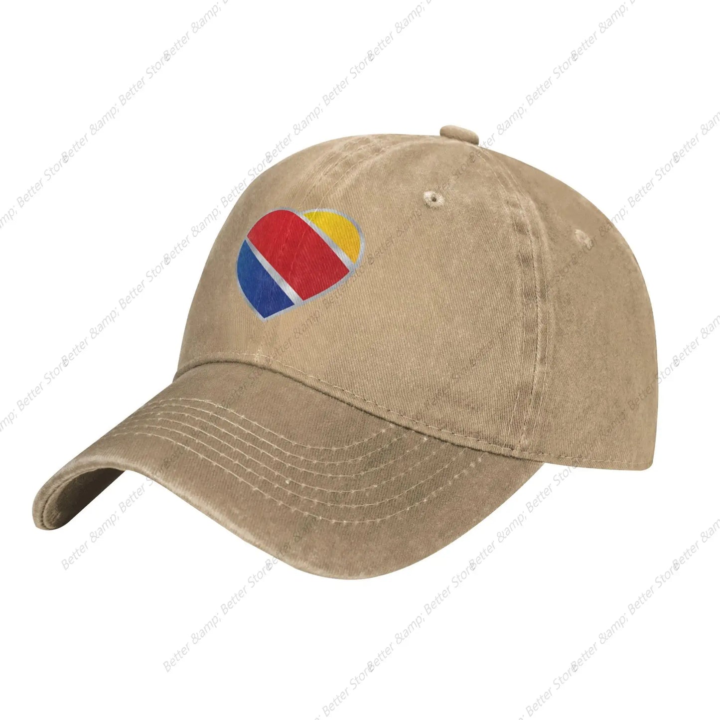 Men's & Women's Cool Unique Print with Southwest Airlines Logo Adjustable Denim Cap