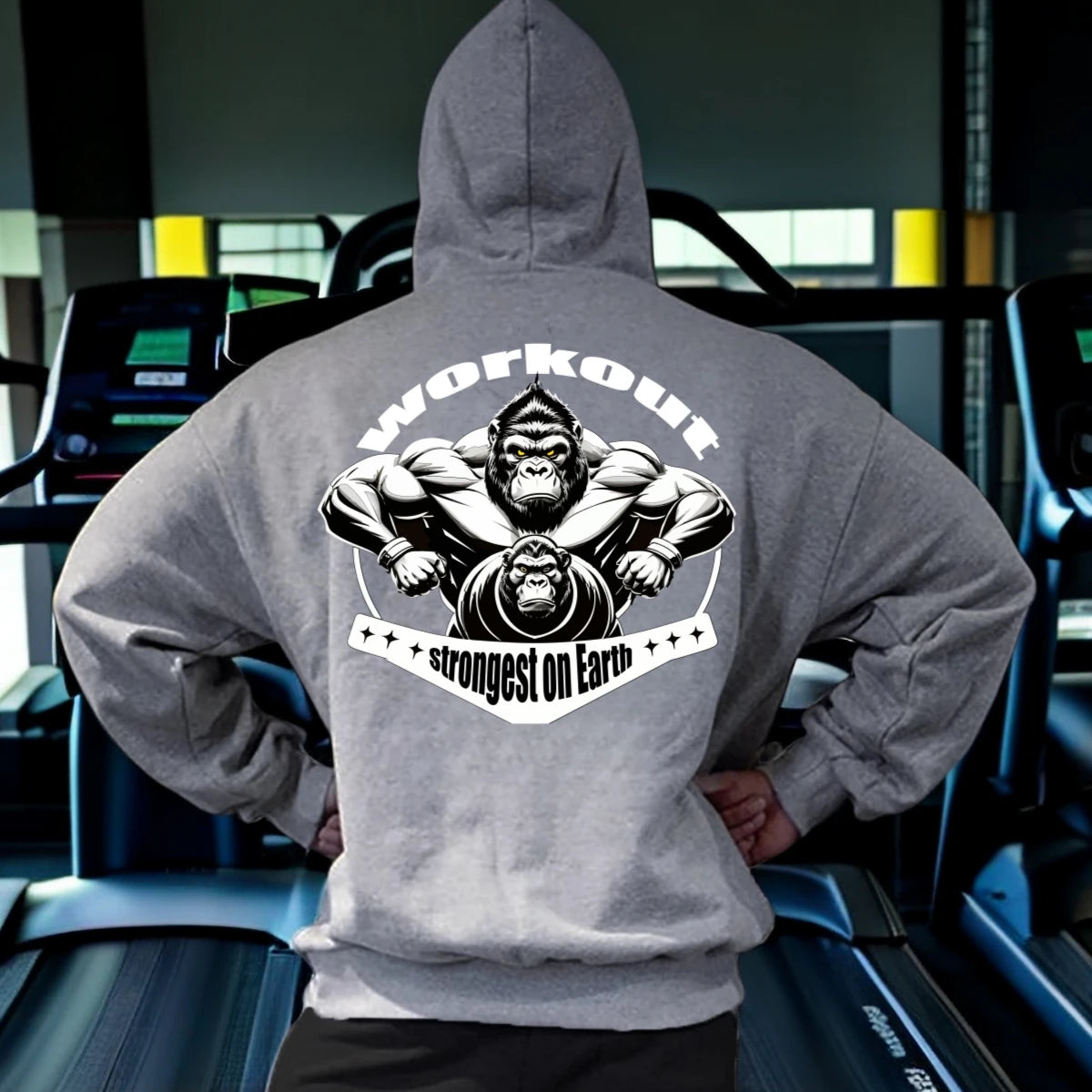 Men's Gym Pullovers Fitness Sweatshirts Man Workout Hoodies Gorilla Bodybuilding Casual Coat