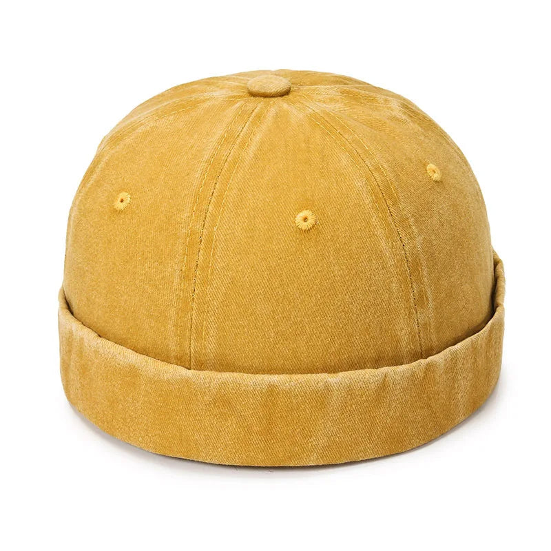 Fashion Denim Docker Cap Brimless Hat Solid Skullcap Solid Color Sailor Cap Beanie Hats Men Women Bucket Cap Adjustable Dad Hat