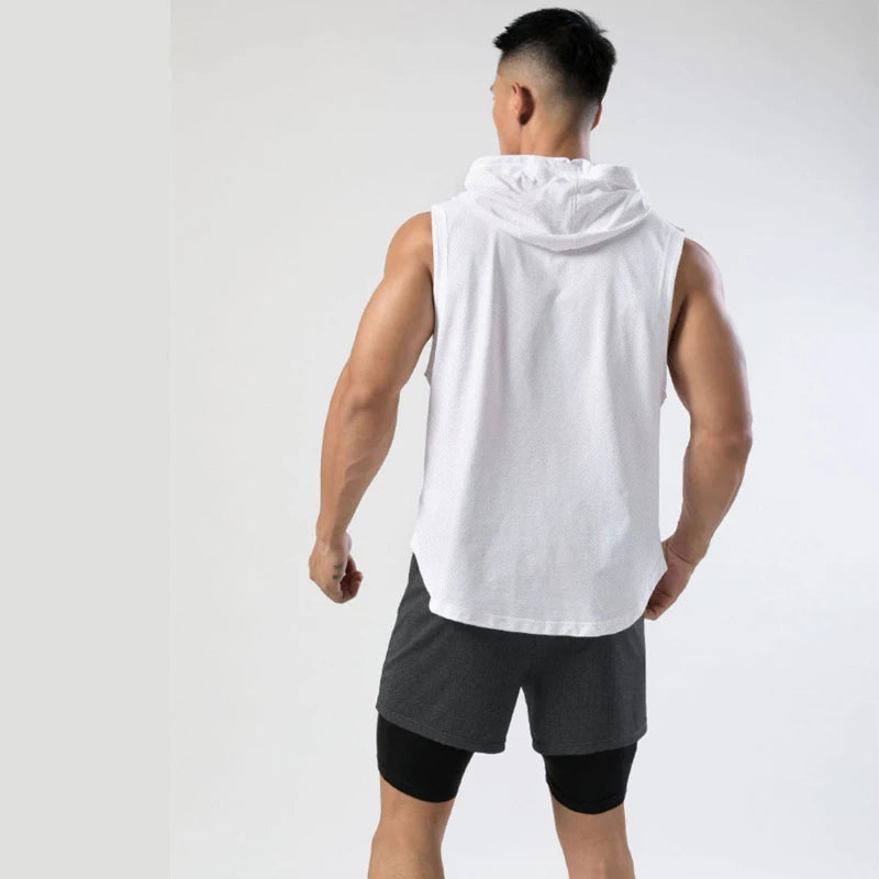 Solid Color Brand New Men's Tank Tops Vest Sleeveless Tees For Male Hooded Man Vests Tops Hip Hop Men Tank Top T shirt
