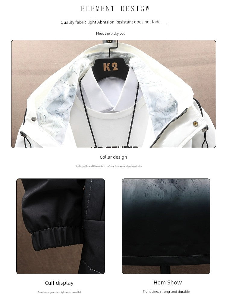 Gradient Color Spring New Arrival Casual Handsome Hooded Outwear