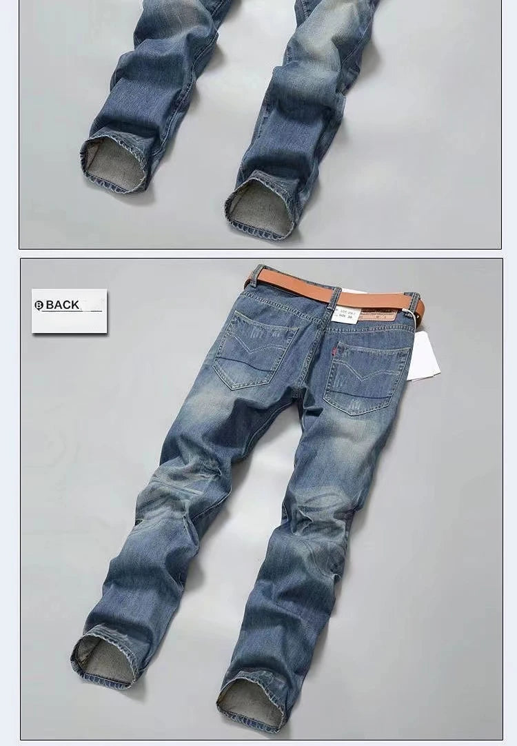 New Men's Spring Autumn Jeans Classic Male Skinny Straight Stretch Brand Denim Pants Summer Overalls Slim Fit Trouser Men Jeans