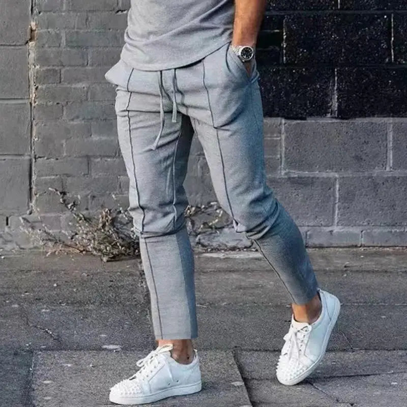 Men's Light Luxury Street New Comfortable Ruffled Pants, Casual Pants High Quality Fashion Solid Color Pocket Sports Men's Pants