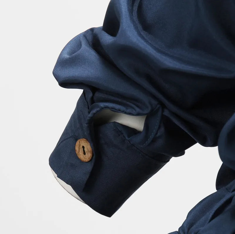 Men Solid Color Jumpsuit Playsuit  Buttons Casual Cargo Clothes Overalls Turn Down Collar Long Sleeve Oversized Waist Pants