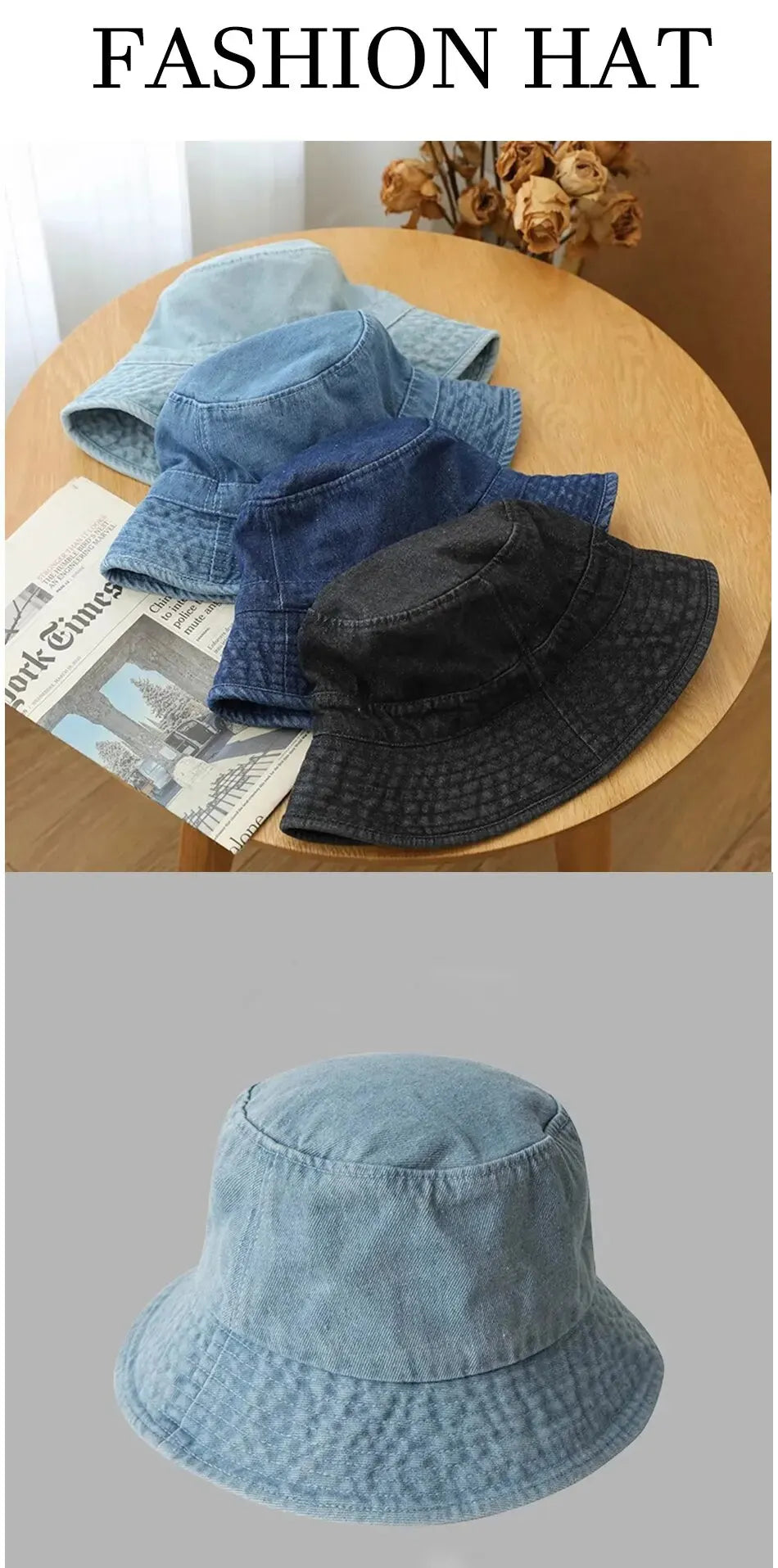 Cowboy Fisherman Hat Male and Female Small Hat Show Face Small Girl Cover Basin Hat Korean Version Versatile Couple Hat