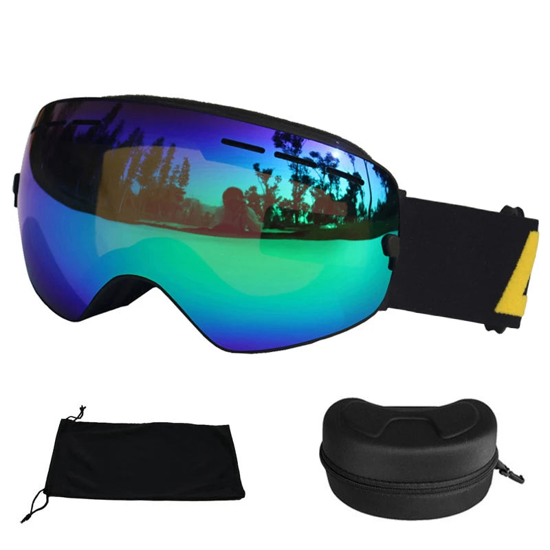 LOCLE Ski Goggles Double Layers Anti-fog UV 400 Ski Glasses Men Women Skiing Snowboard Skateboard Snow Goggles Ski Mask