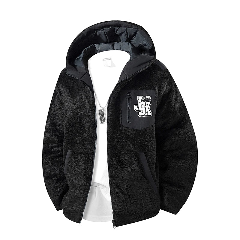 Men's New Hoodie Sweatshirts Winter Lamb Cashmere Thick Warm Sweatshirts Casual Hooded Cardigan Fashion Bomber Zipper Warm Coats