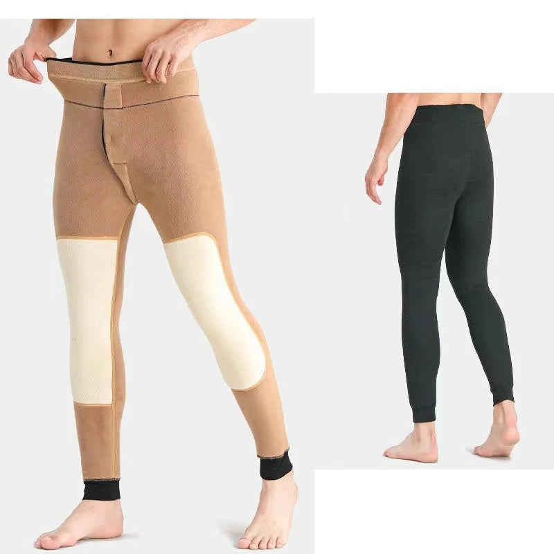 Winter Men Plus Size Thermal Underwear Bottoms Male Elastic Tights Leggings Thermos Pants Warm Wool Thickened Men's  Long Johns