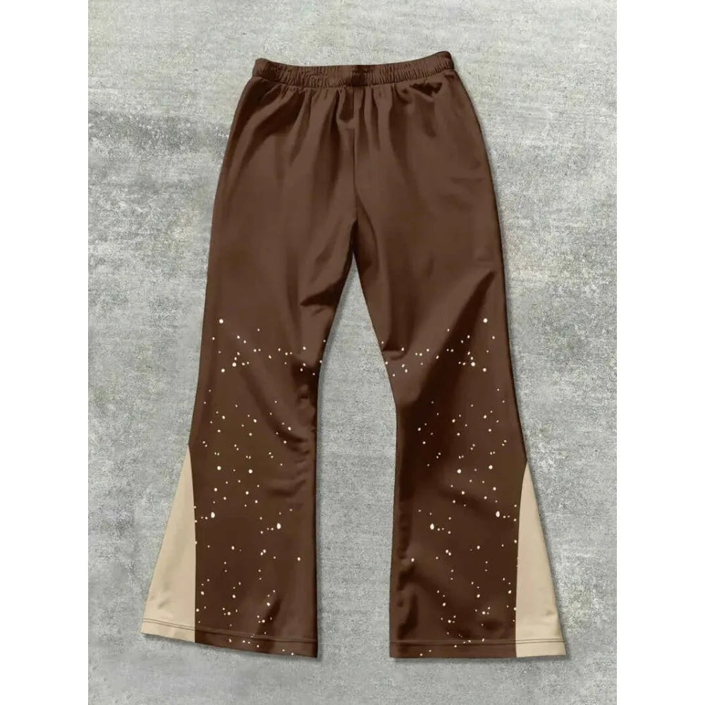 Men's Trendy Hip - hop Style Casual Sweatpants Striking Flame Elements Paired with "RICH SOON" Eye - catching for Street Wear