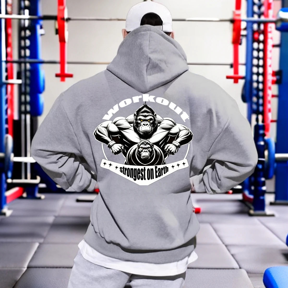 Men's Gym Pullovers Fitness Sweatshirts Man Workout Hoodies Gorilla Bodybuilding Casual Coat