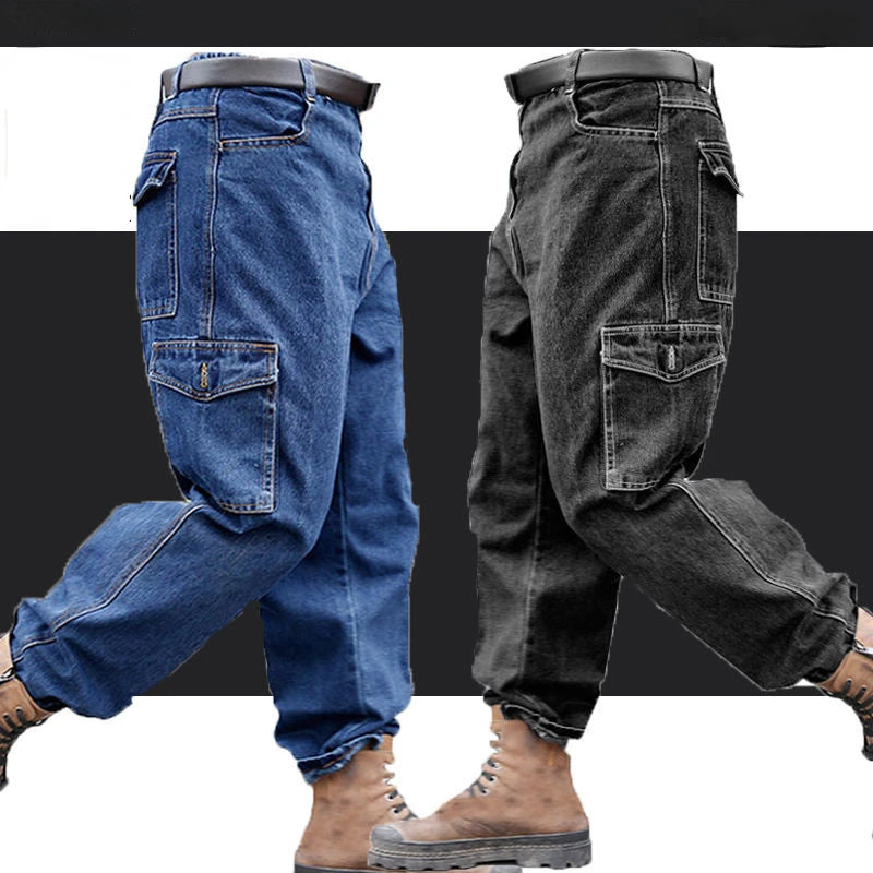 Overalls Pants Men's Clothing Trousers Wear-Resistant Anti-Scald Thickening Cotton Workwear Denim Work Pants Multiple pockets