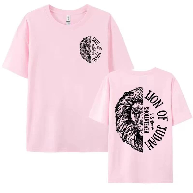 Lion of Judah Catholic Tshirt Jesus Loves You Aesthetic Christian Apparel Tops Men Women's Summer Fashion Casual Oversized Tees