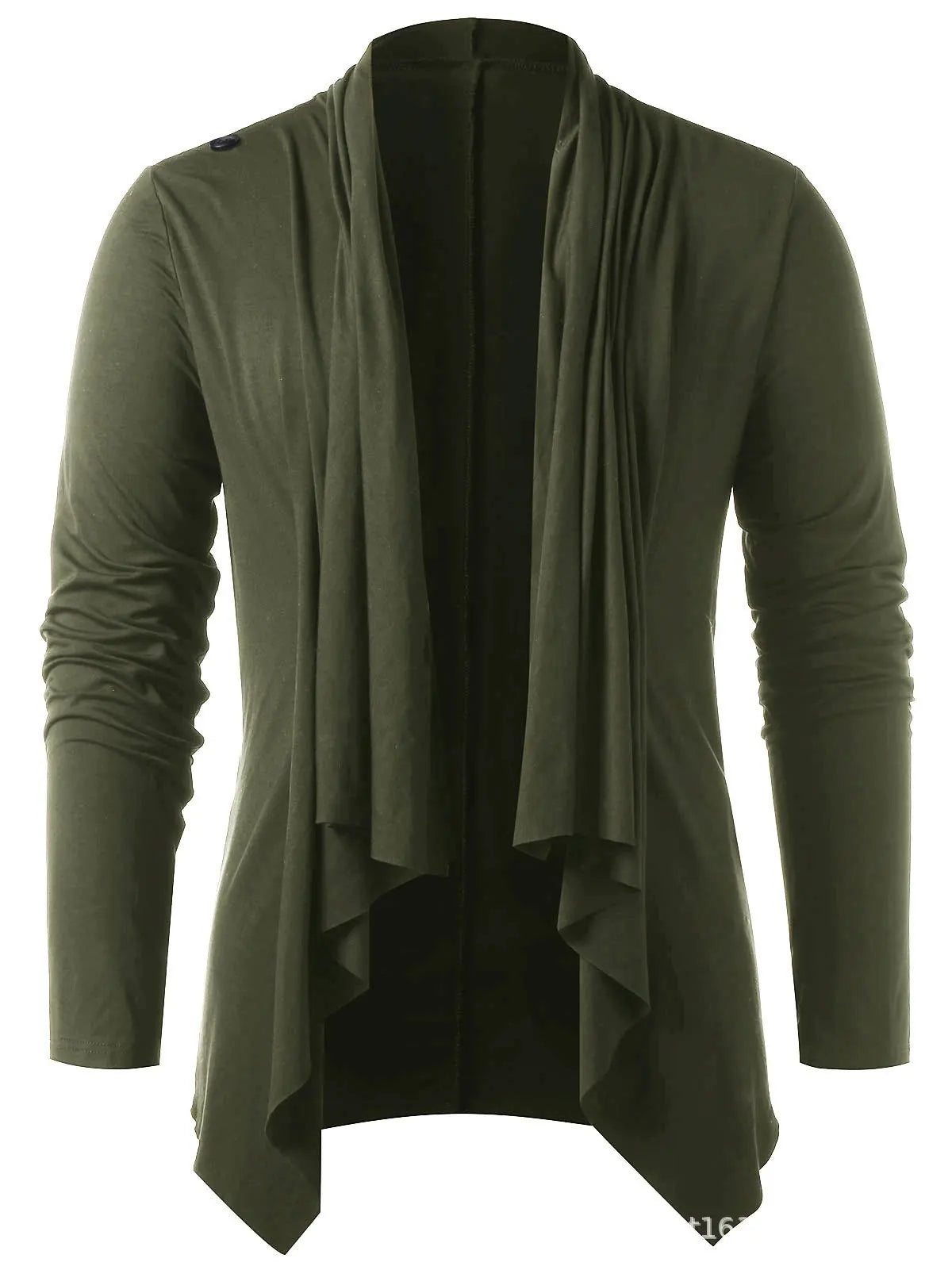 Medieval Men Asymmetrical Overlap Cardigan Casual Knitted Long Sleeve Sweater Shawl Collar Open Front Tops Men Vintage Sweaters