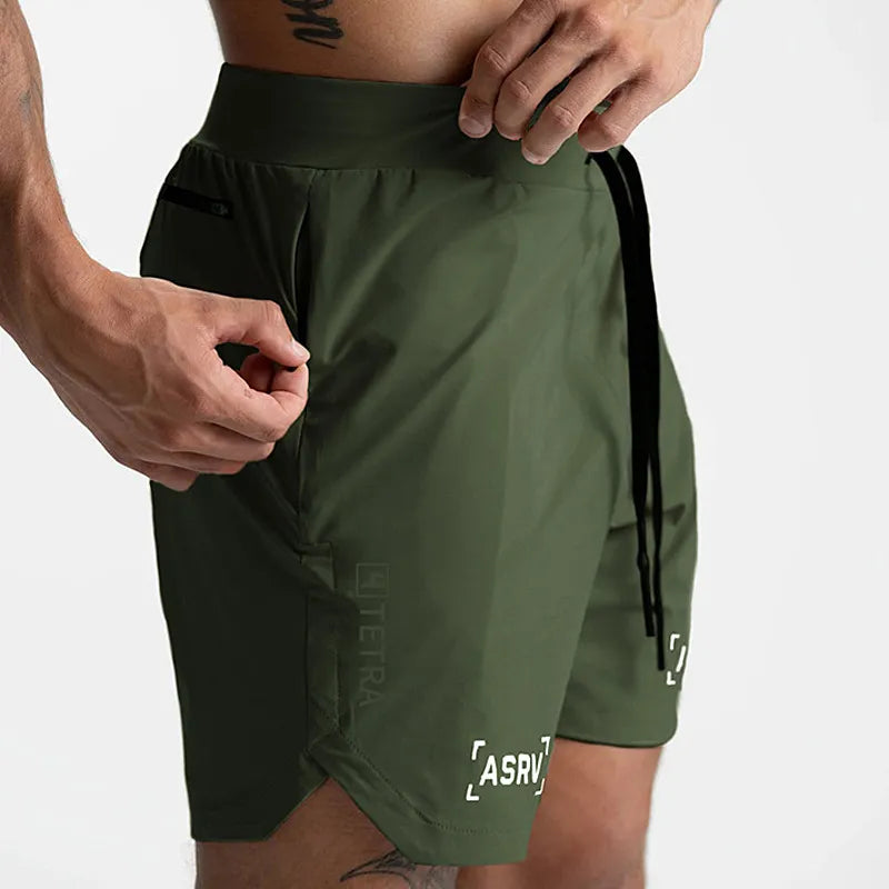 Gym Men's Quick-drying Training Shorts Men Sports Casual Clothing Fitness Workout Running Grid Compression Athletics Shorts