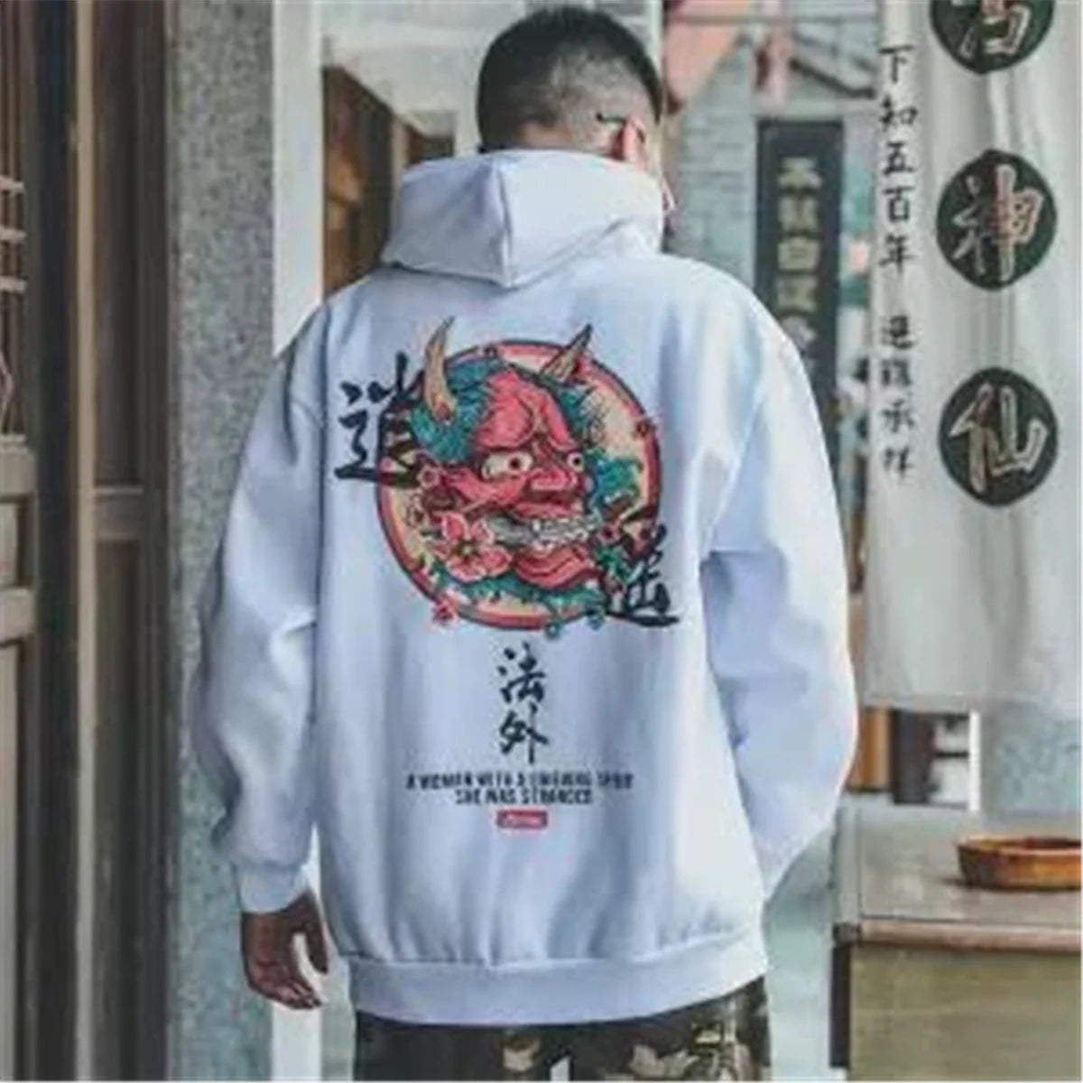 Fashion Men Hip Hop Hoodies Japanese Casual Sweatshirts Streetwear Men Women Loose Pullover Hapan Harajuku Devil Hoodie Male