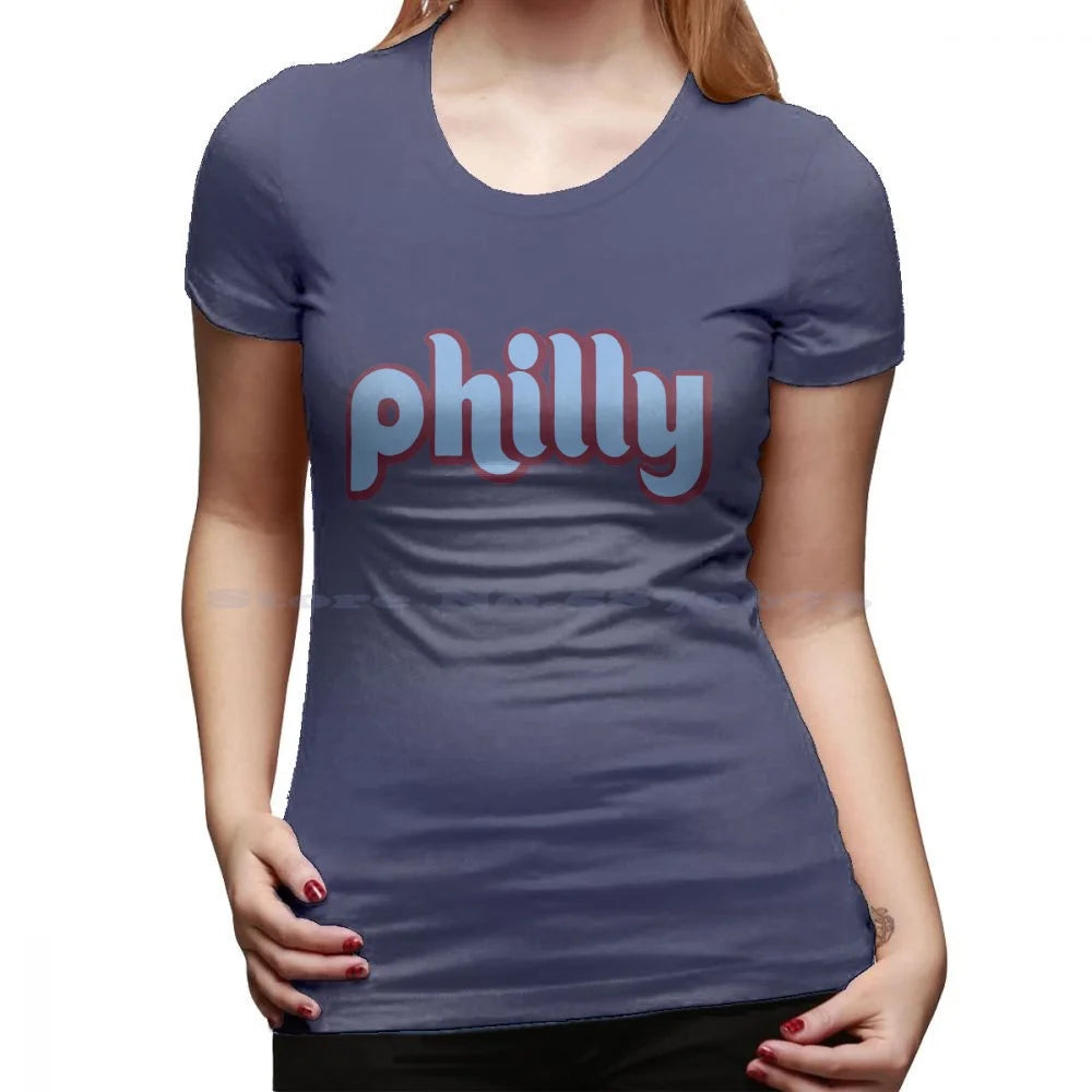 Philly Retro T Shirt 100% Cotton Tee Retro Philly Flyers Eagles History Die Hard Fans Philadelphia City Pennsylvania Blue