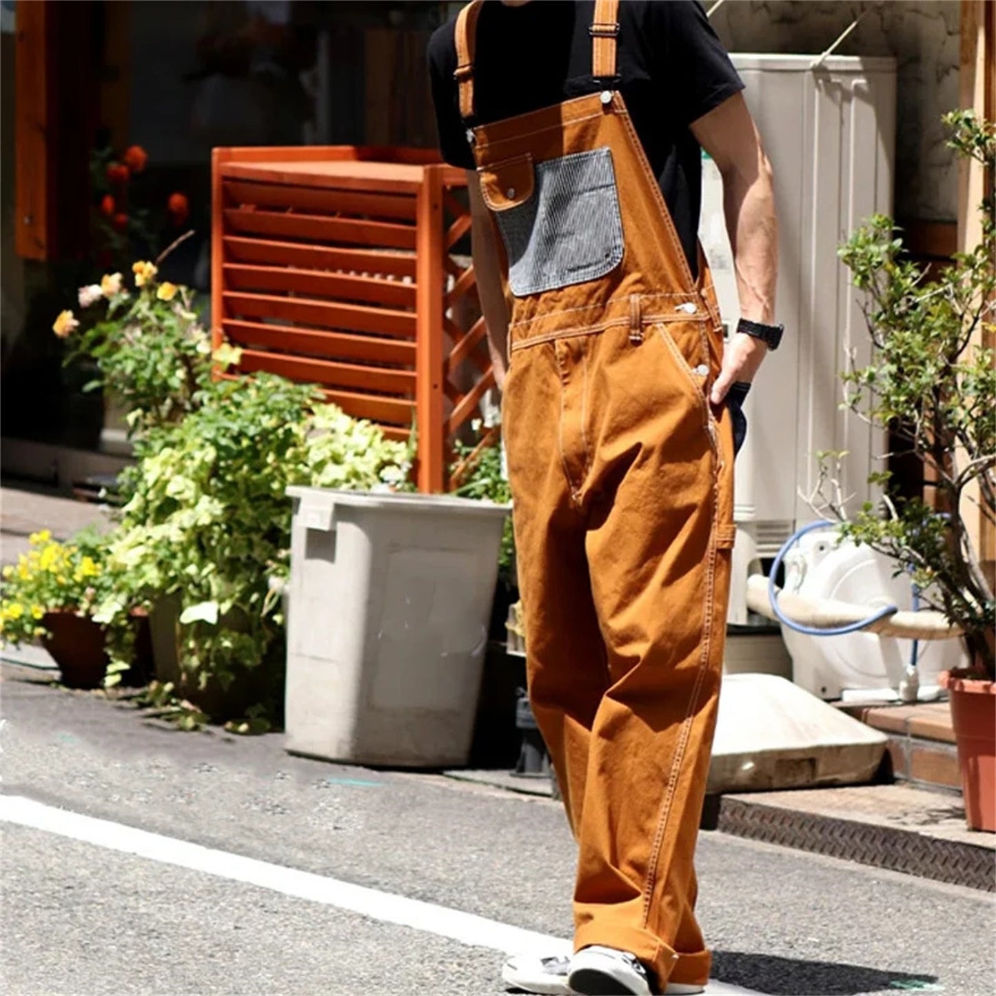 Men's Denim Bib Overalls Mens Relaxed Fit Overalls Workwear With Adjustable Straps And Convenient Tool Pockets Men Body