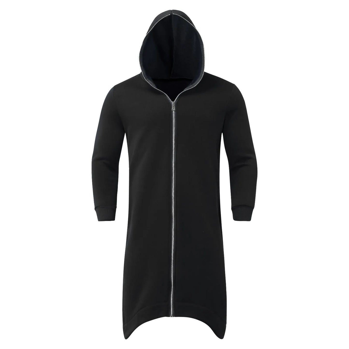 Men's Oversized Hoodies Outerwear Harajuku Fashion Dark Full Body Zip Up Hooded Sweatshirt Fashion Long Hooded Pullovers худи