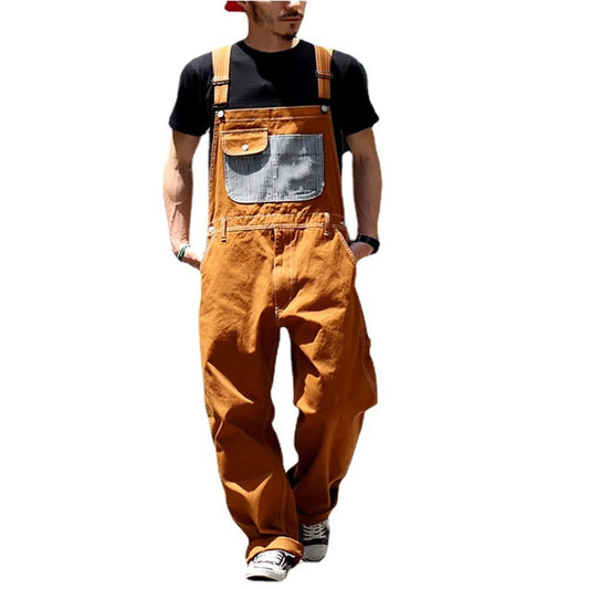 Men's Denim Bib Overalls Mens Relaxed Fit Overalls Workwear With Adjustable Straps And Convenient Tool Pockets Men Body