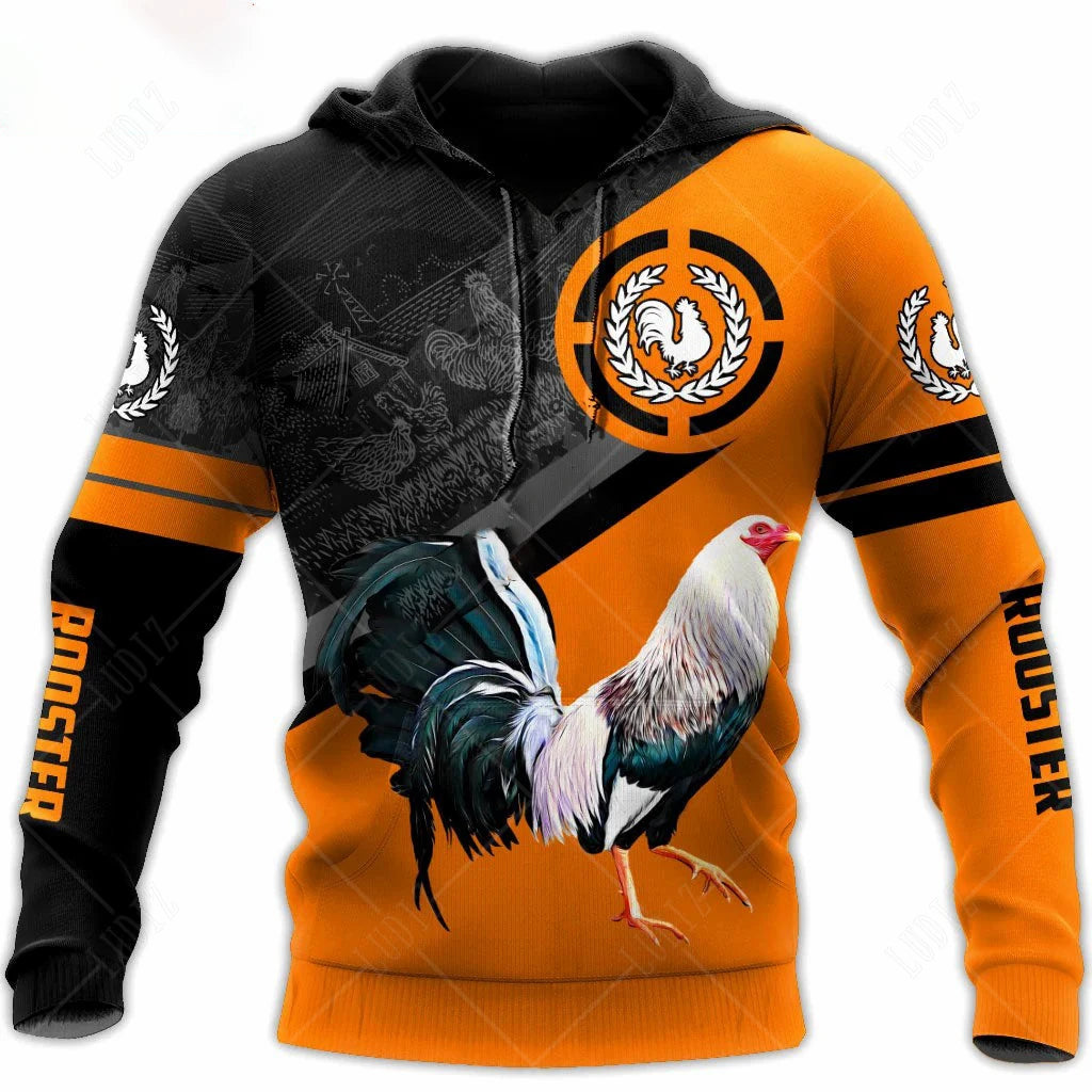 Mexican Hoodies Men's Hoodie 3D Print Mexican Rooster Graphics Tops Autumn Long Sleeve Streetwear Hooded Hoodie For Men Clothing