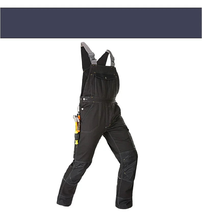 Welding Suit Working Bib Overalls Protective Working Jacket Men Workwear Tooling Uniform Mechanic Multi-Pocket Cargo Pants S-5XL