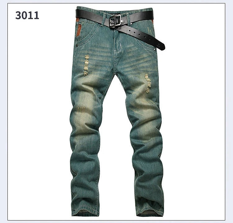 New Men's Spring Autumn Jeans Classic Male Skinny Straight Stretch Brand Denim Pants Summer Overalls Slim Fit Trouser Men Jeans