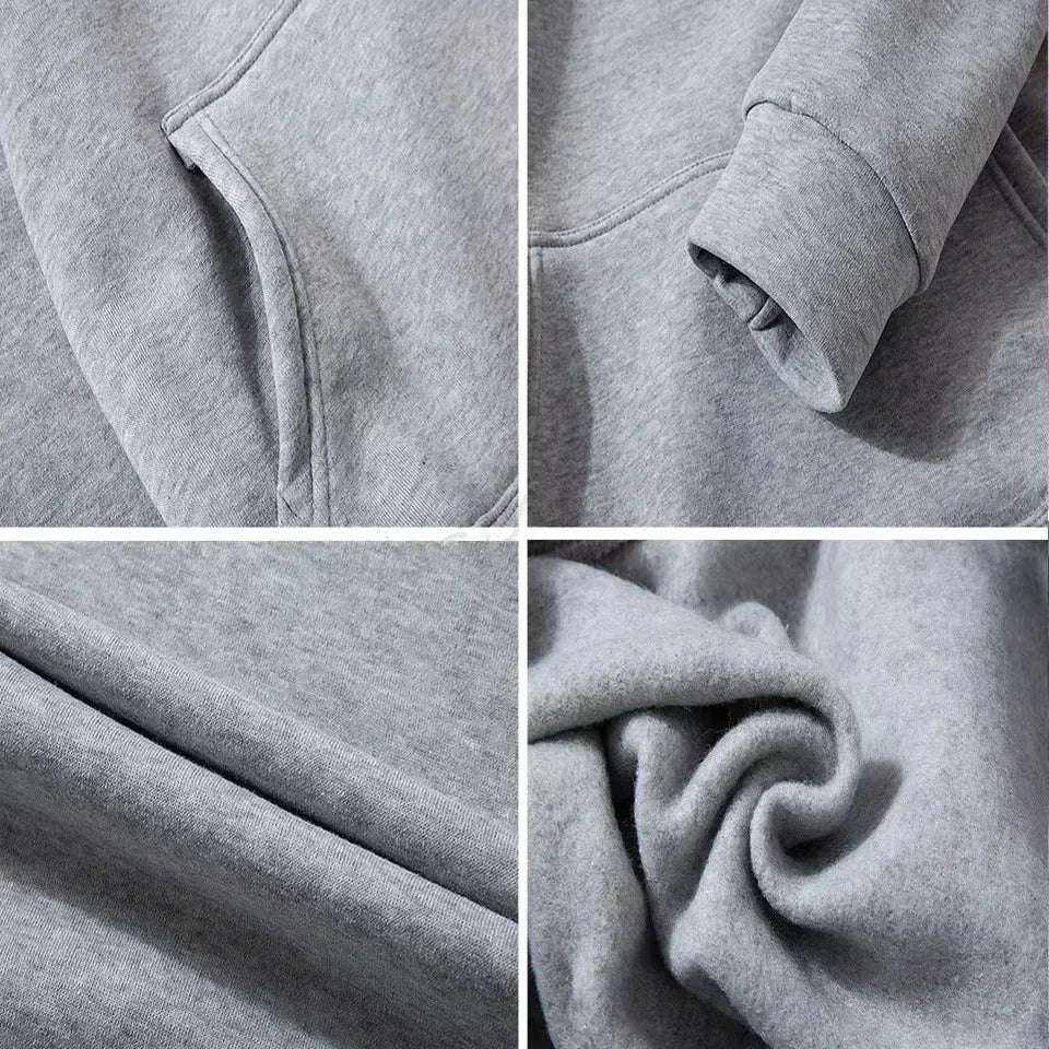 Men's Fall-winter Hooded Sweatshirt Outdoor Are Warm Comfort Walnut Flower NY Letter Double-sided Print Loose Fleece Streetwear