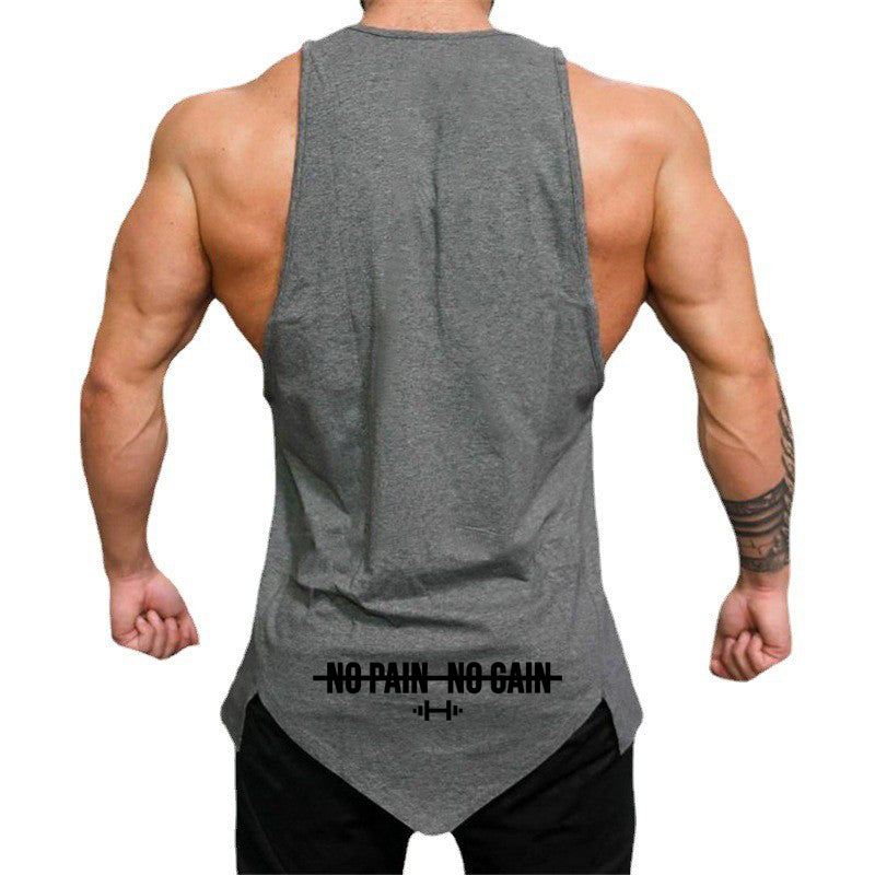 Summer Muscle Tank Tops Mens Irregular Hem Sleeveless Shirts Cotton Gym Clothing Bodybuilding Undershirt Casual Fitness Tee Tops