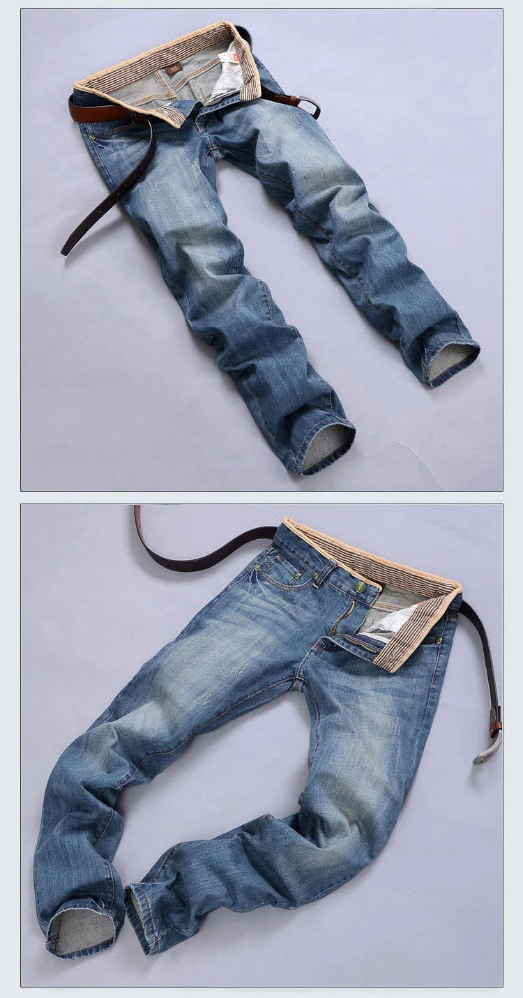 New Men's Spring Autumn Jeans Classic Male Skinny Straight Stretch Brand Denim Pants Summer Overalls Slim Fit Trouser Men Jeans