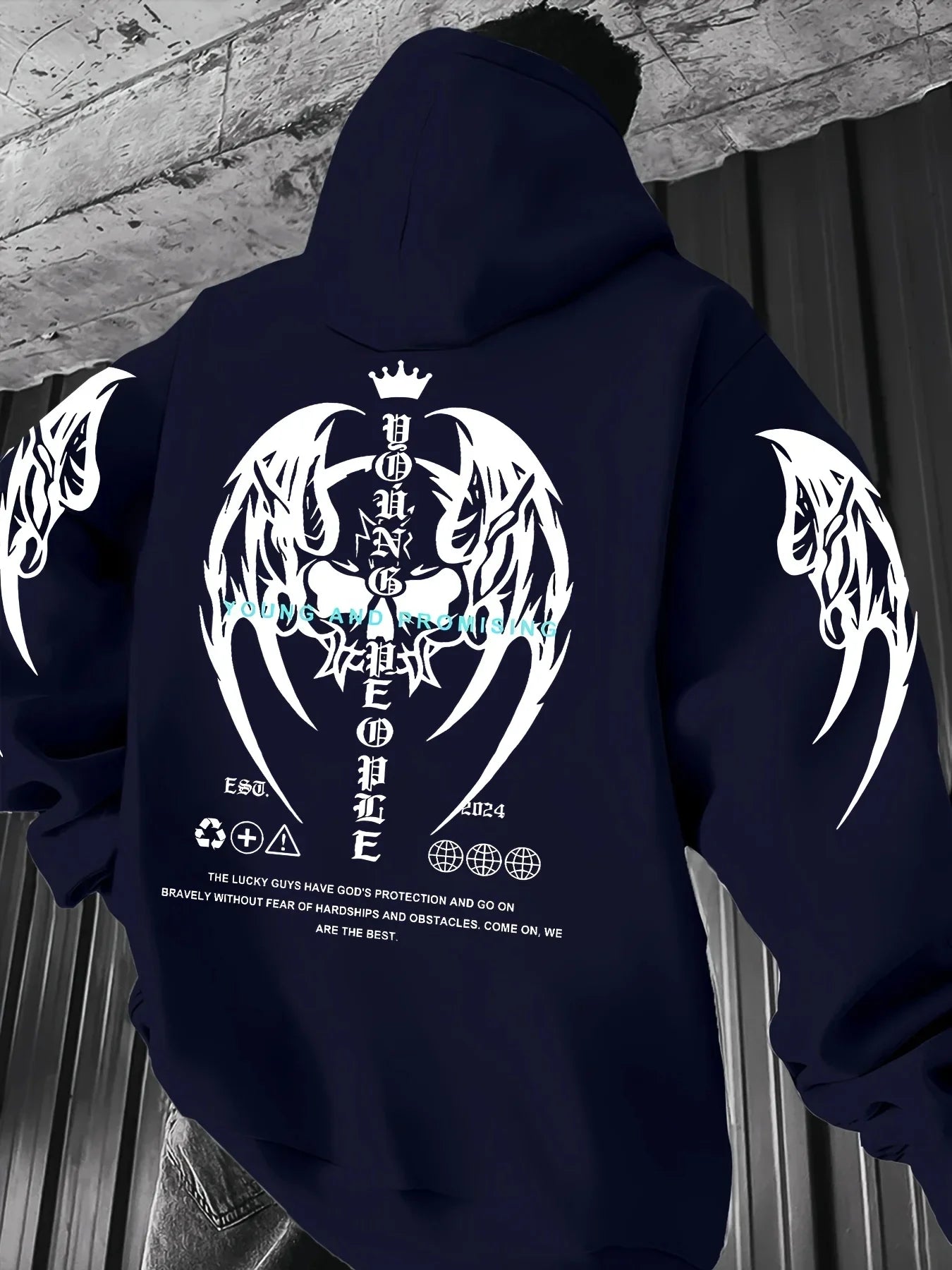 New 3D Men's Autumn/Winter Hoodie Sweatshirt Y2 Personalized Flower White Cotton Casual Large Size