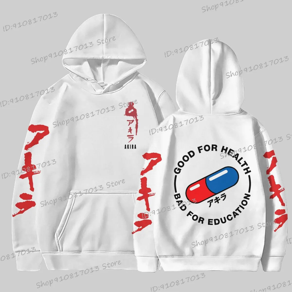 Hoodies Japanese Anime Akira Print Sweatshirts Men Women Unisex Fashion Sweatshirt Oversized Hoodie Long Sleeves Pullover Coat