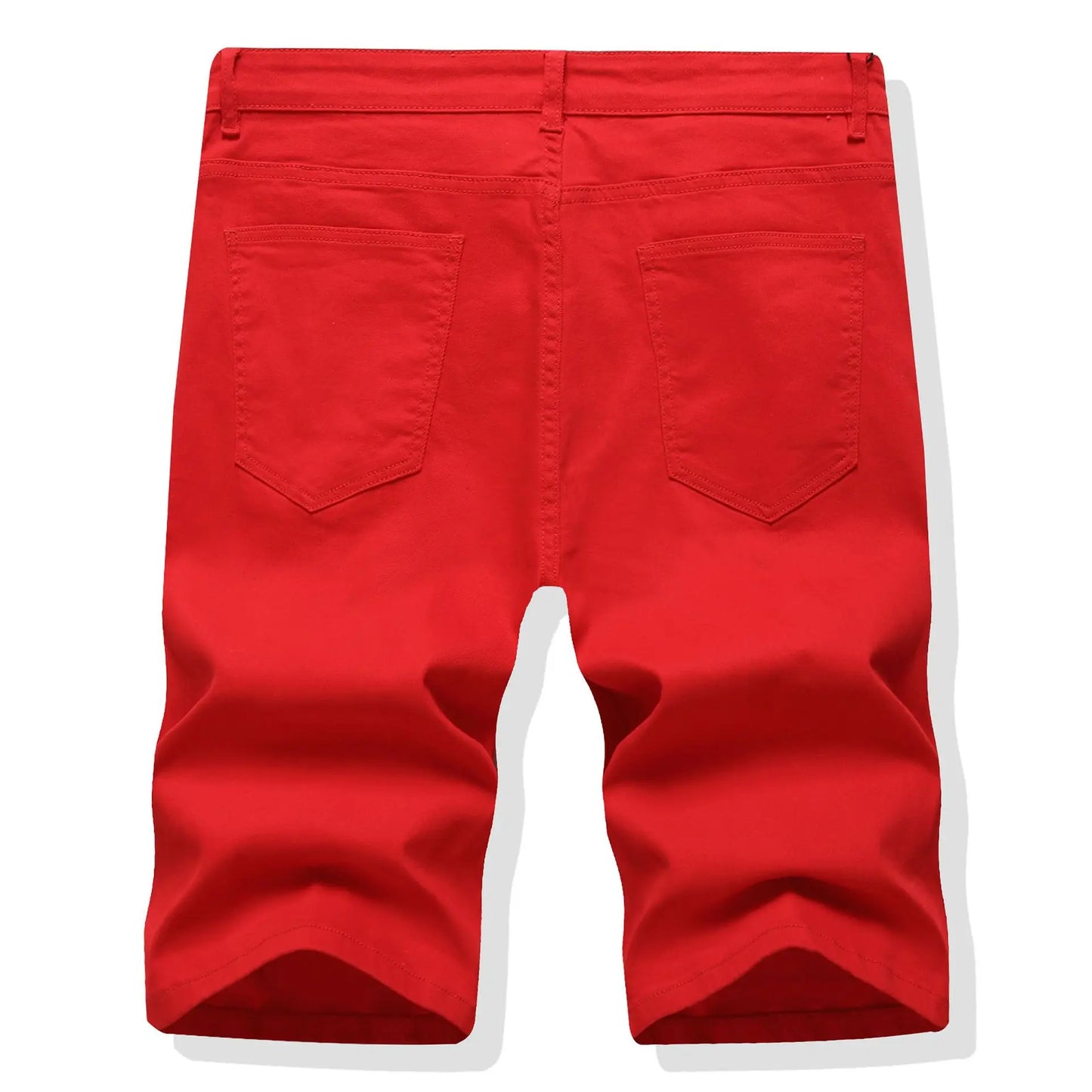 Two Colors Spliced Into Jeans Men's Fashion Casual Trousers and Shorts Red Green Yellow Denim Pants 28-38