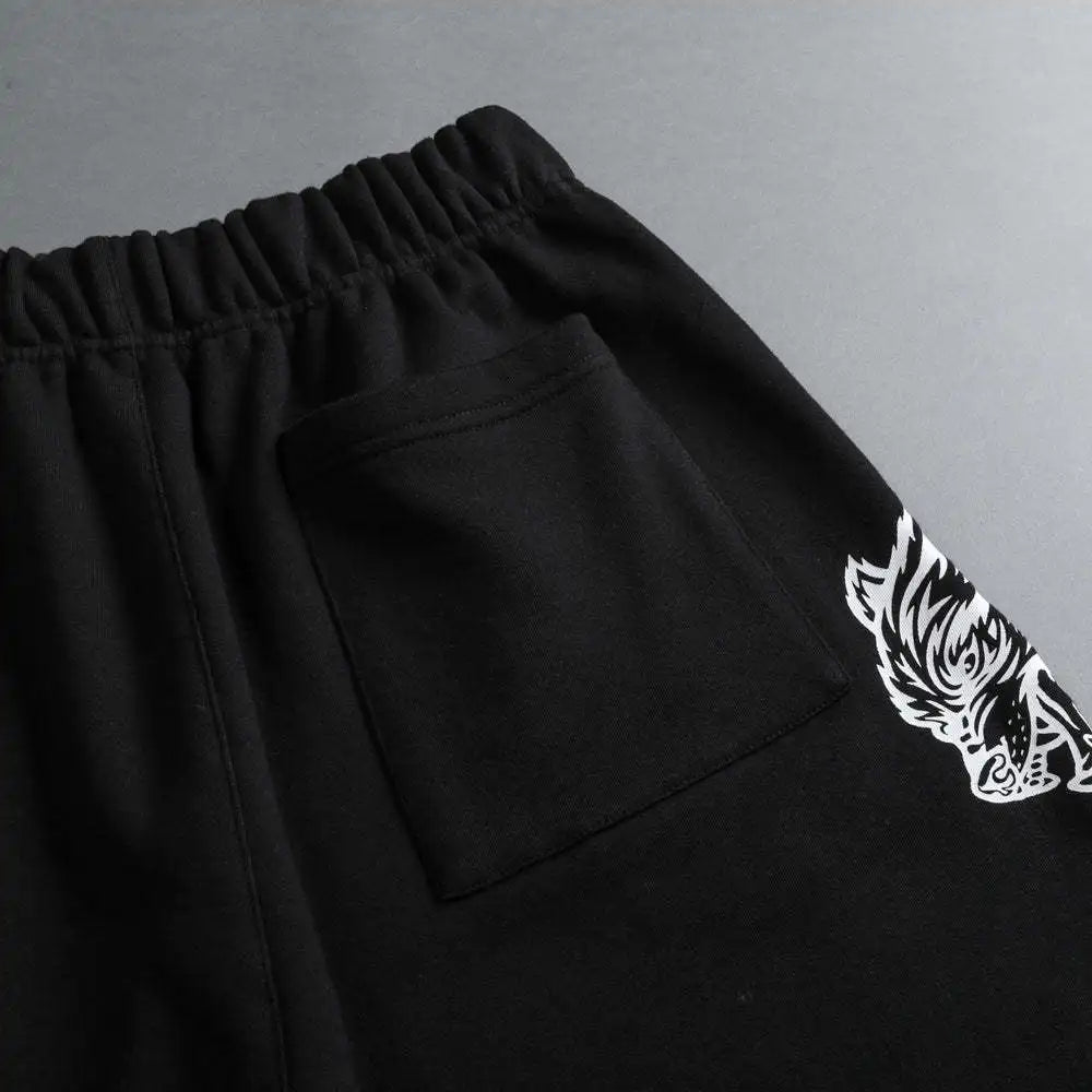 2025 New Men's Cartoon Loose Print Shorts Pure Cotton Summer Frayed Casual Sports Shorts Fitness Sports Five-point Shorts