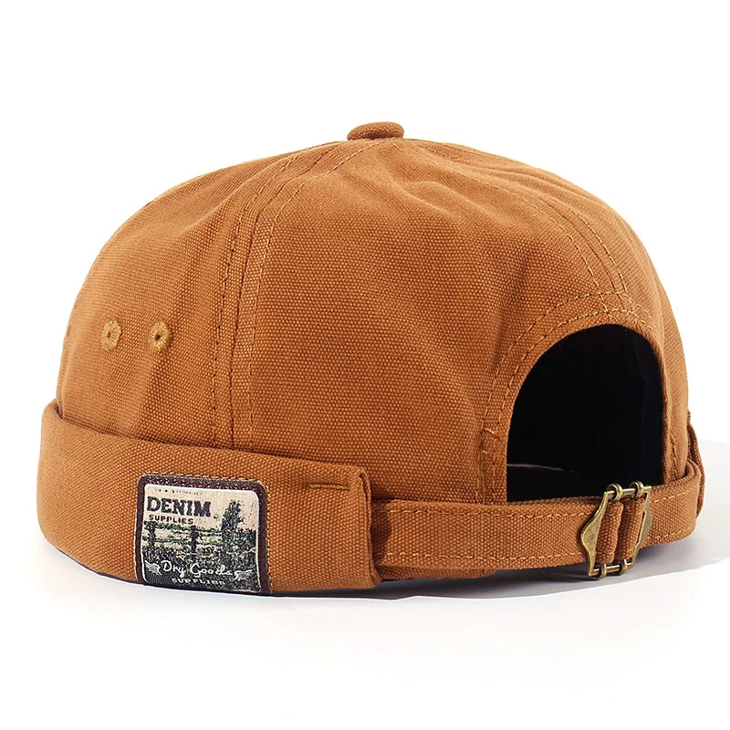 Bocca Vintage Docker Cap Brimless Hat Skullcap Retro Cotton Adjustable Soild Color Summer Autumn Spring Hip Hop Fashion