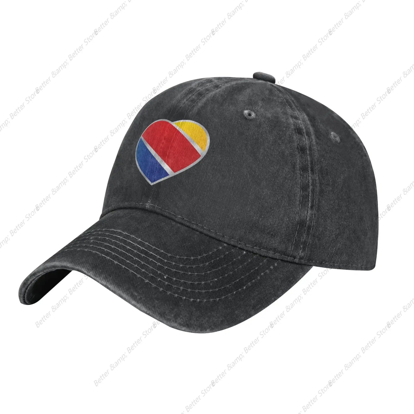 Men's & Women's Cool Unique Print with Southwest Airlines Logo Adjustable Denim Cap