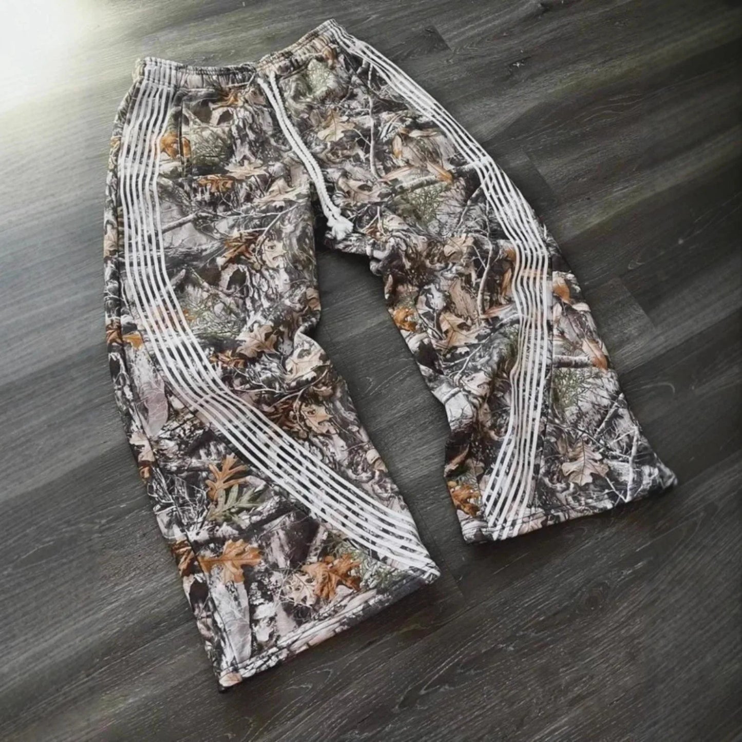 Embroidered Gray Slacks With Camouflage Features For Men's Women's Advanced Jogging Drawstring Sweatpants