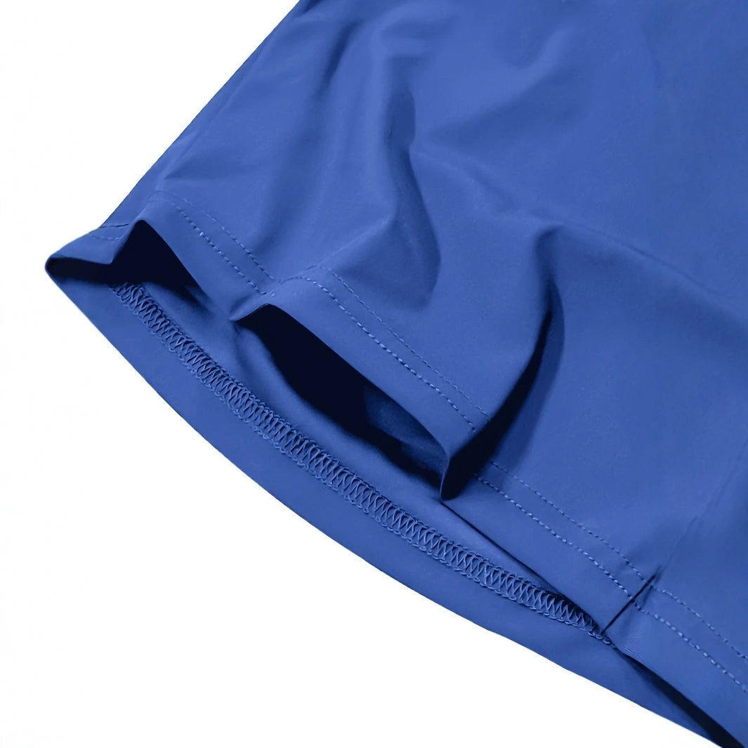 Men's casual pants, ice silk casual pants, sports cropped pants, high stretch, zippered pockets, elastic pants, fashionable casu