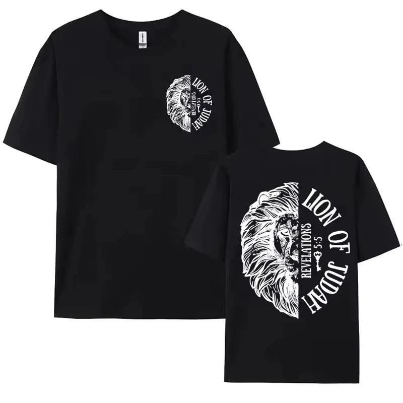 Lion of Judah Catholic Tshirt Jesus Loves You Aesthetic Christian Apparel Tops Men Women's Summer Fashion Casual Oversized Tees