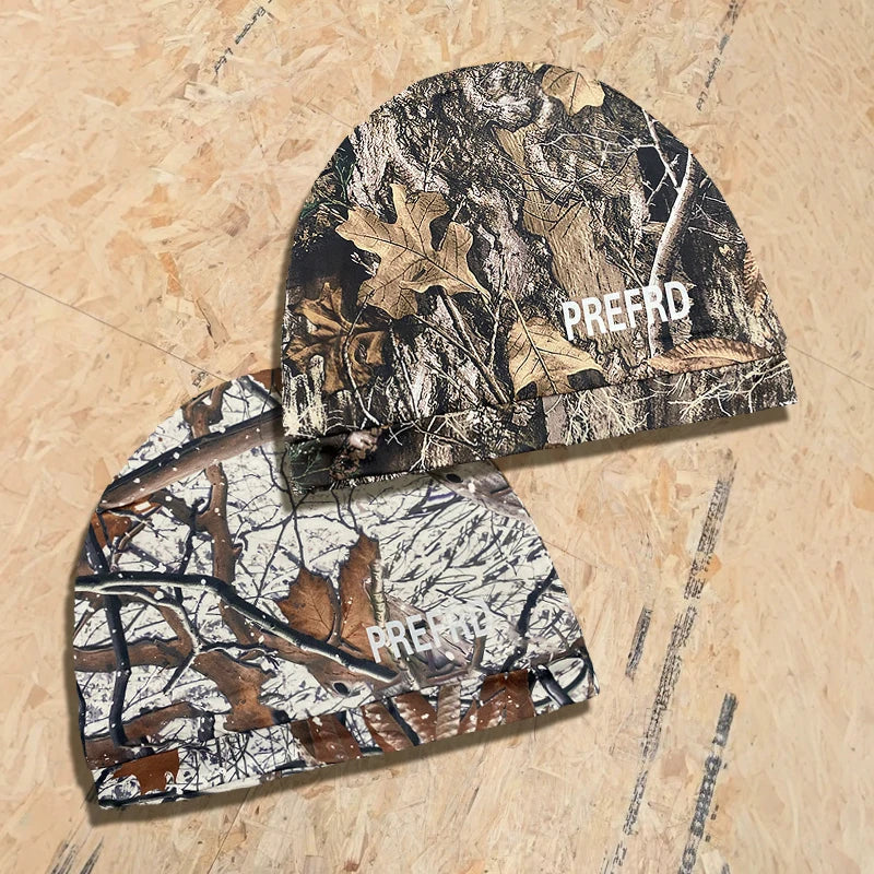 Retro Hip-Hop Camouflage Leaf Print Pullover Hat Trendy Personalized Street Casual Fashionable Cap