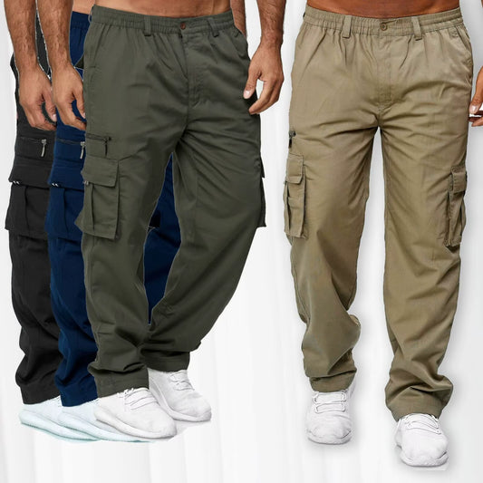 Men's Casual Multi-Pocket Loose Straight Cargo Pants