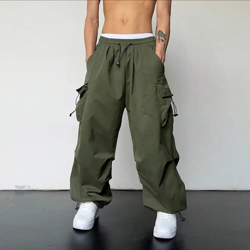 New Casual Pant Cargo Trousers Streetwear Wide Leg Sweatpant High Street Trendy Loose Versatile Straight Casual Pants 2pc Couple