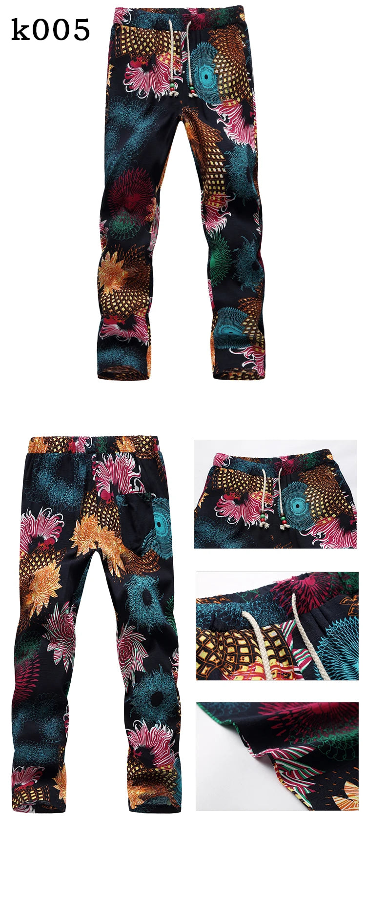 Summer thin men's large size shorts floral sports leisure nine-minute pants