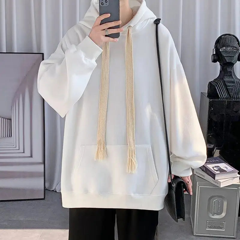 Hooded Sweatshirt for Men in Autumn Winter Fashion Brand Loose Trendy Versatile Coat for Couples Plus Velvet Thickened Clothes