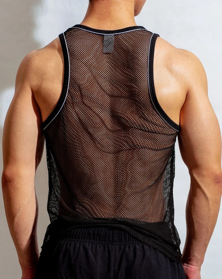Ropa Hombre Tank Top Men Gym Shirt Mesh Breathable Roupas Masculinas Summer Loose Fitness Debardeur Hommes Bodybuilding Simple